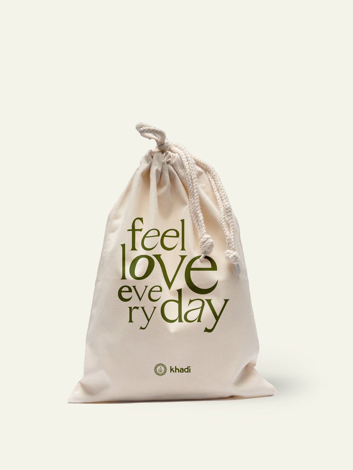 Bolso de belleza, de algodón con frase decorativa "Feel Love Everyday".