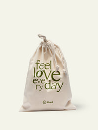 Bolso de belleza, de algodón con frase decorativa "Feel Love Everyday".