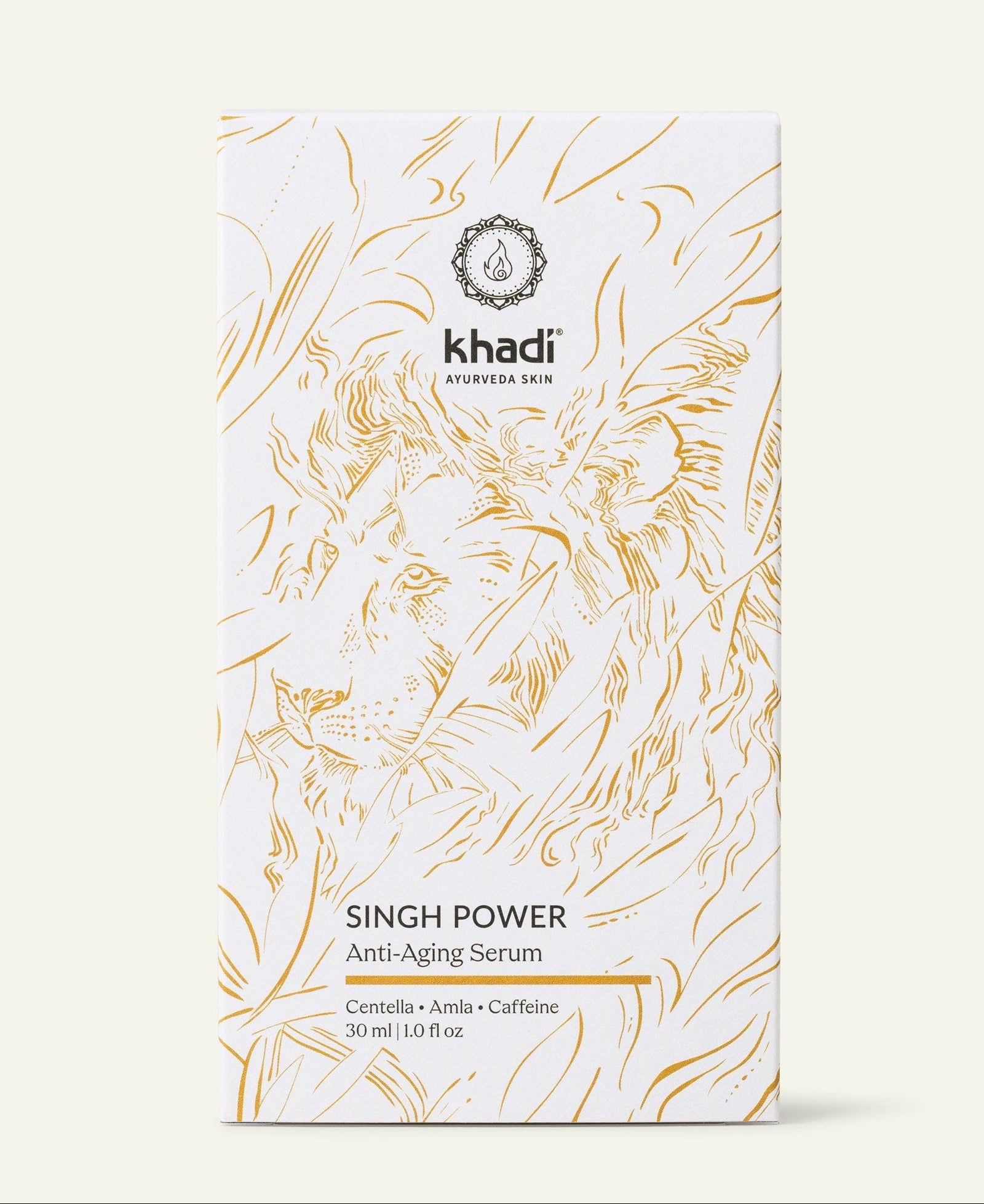 Empaque del Sérum antiedad Singh Power de khadi
