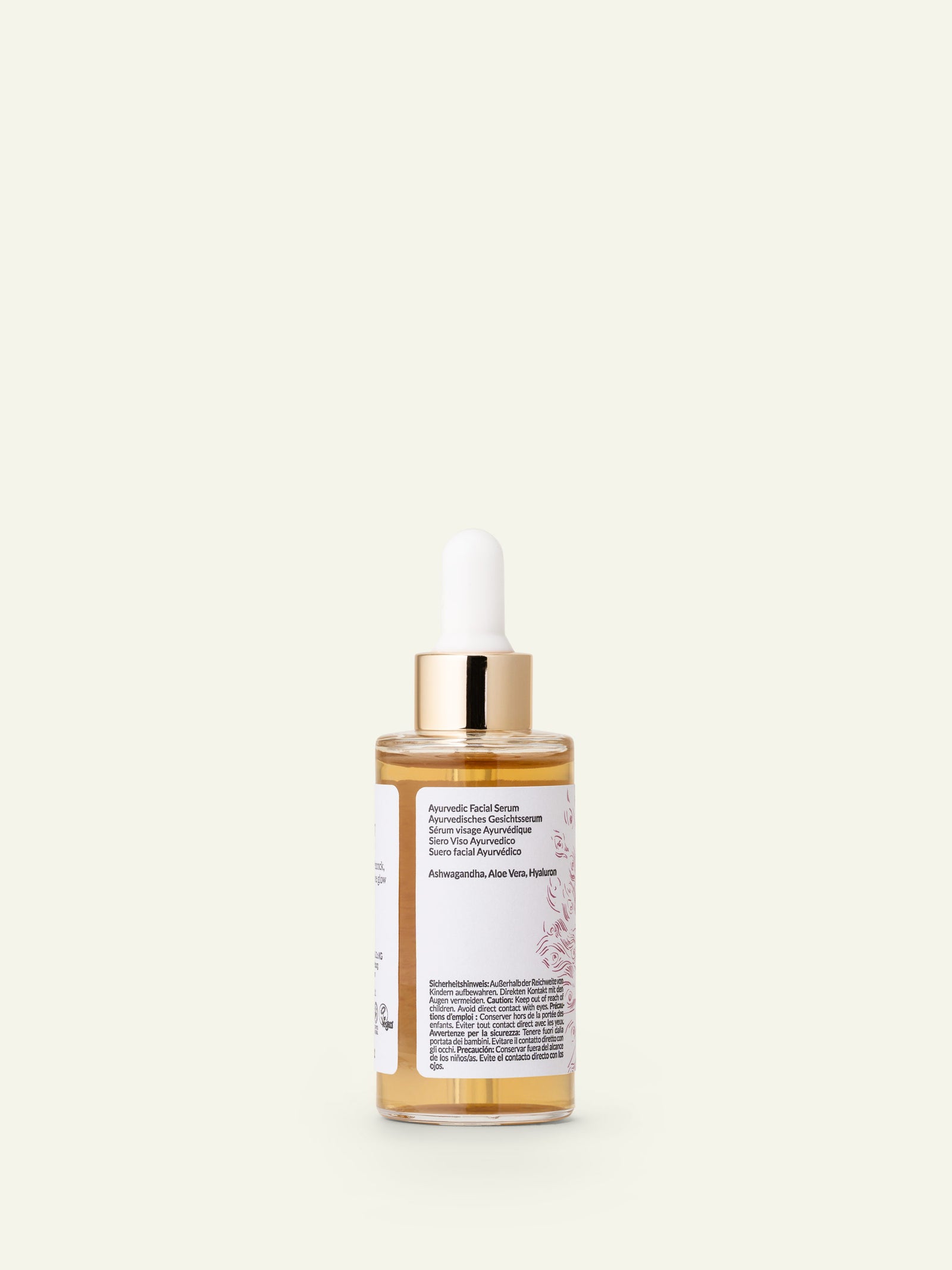 Botella del Sérum hidratante Mayura beauty, vista trasera