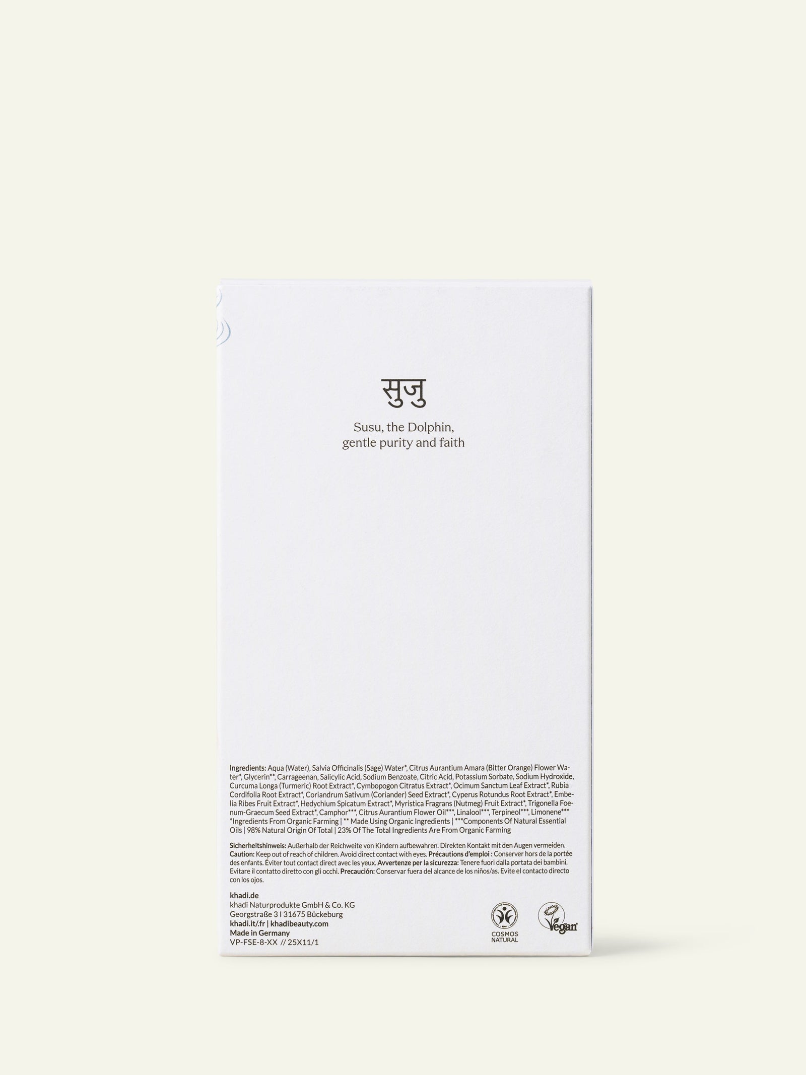 Empaque del sérum purificante Susu Pure de khadi
