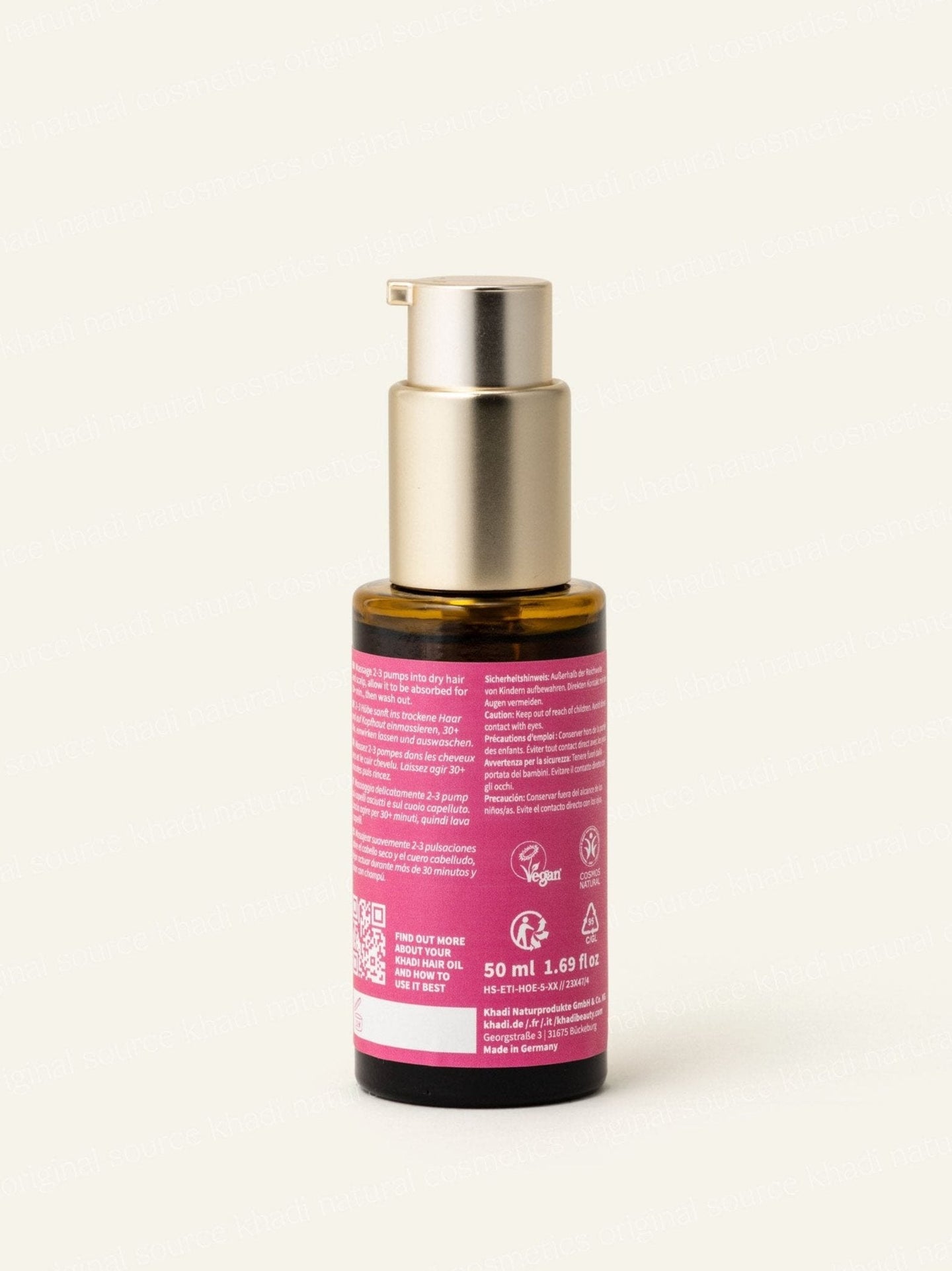 Botella del aceite capilar Rose Repair, vista trasera