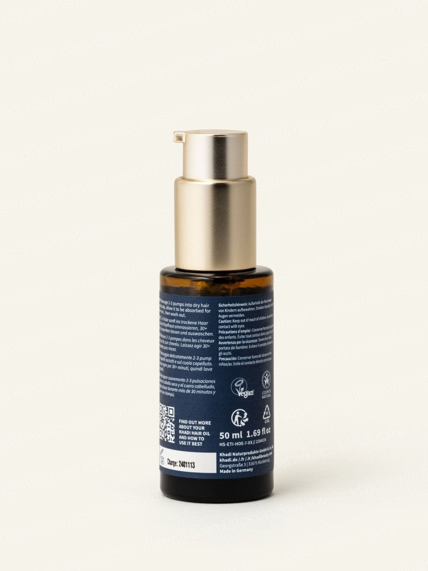 Botella del aceite capilar Neem Harmony, vista trasera