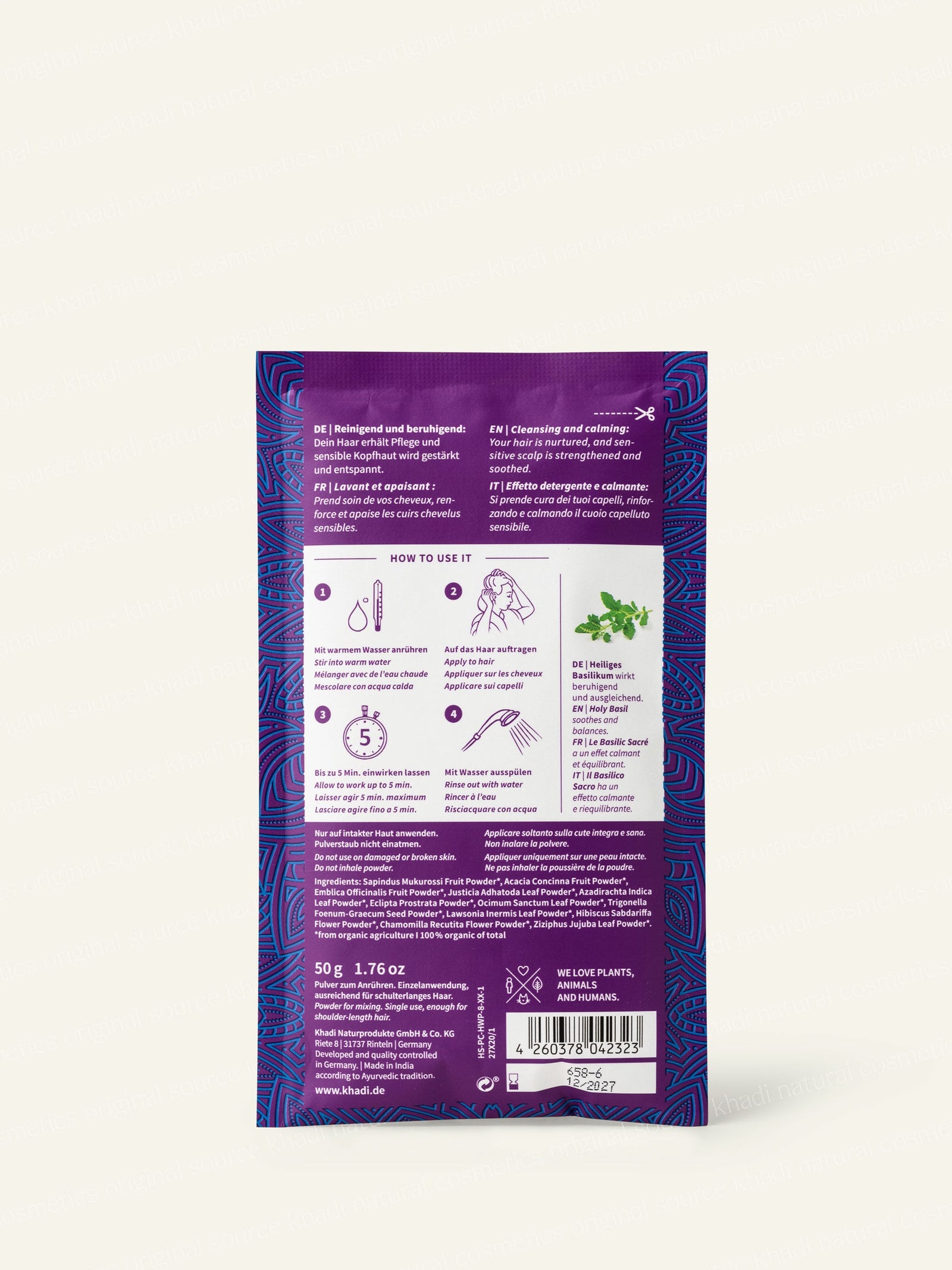 Sobre de champú Herbal Sensitive wash