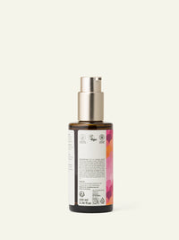 Imagen de frasco de Aceite Corporal Ayurvédico Pink Lotus Beauty, vista trasera.