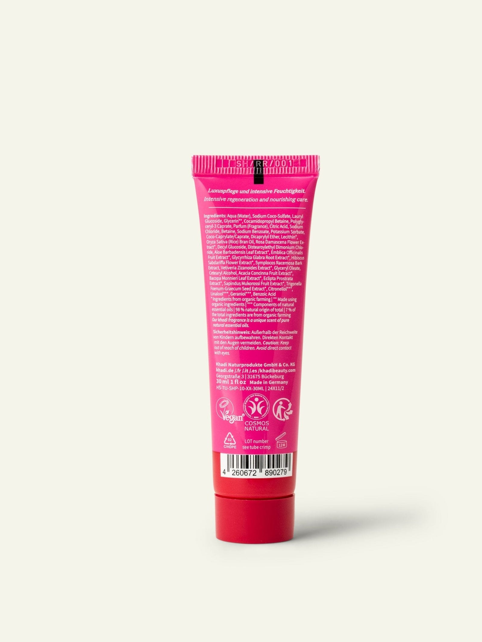 Imagen de champú khadi Rose Repair 30ml, vista trasera