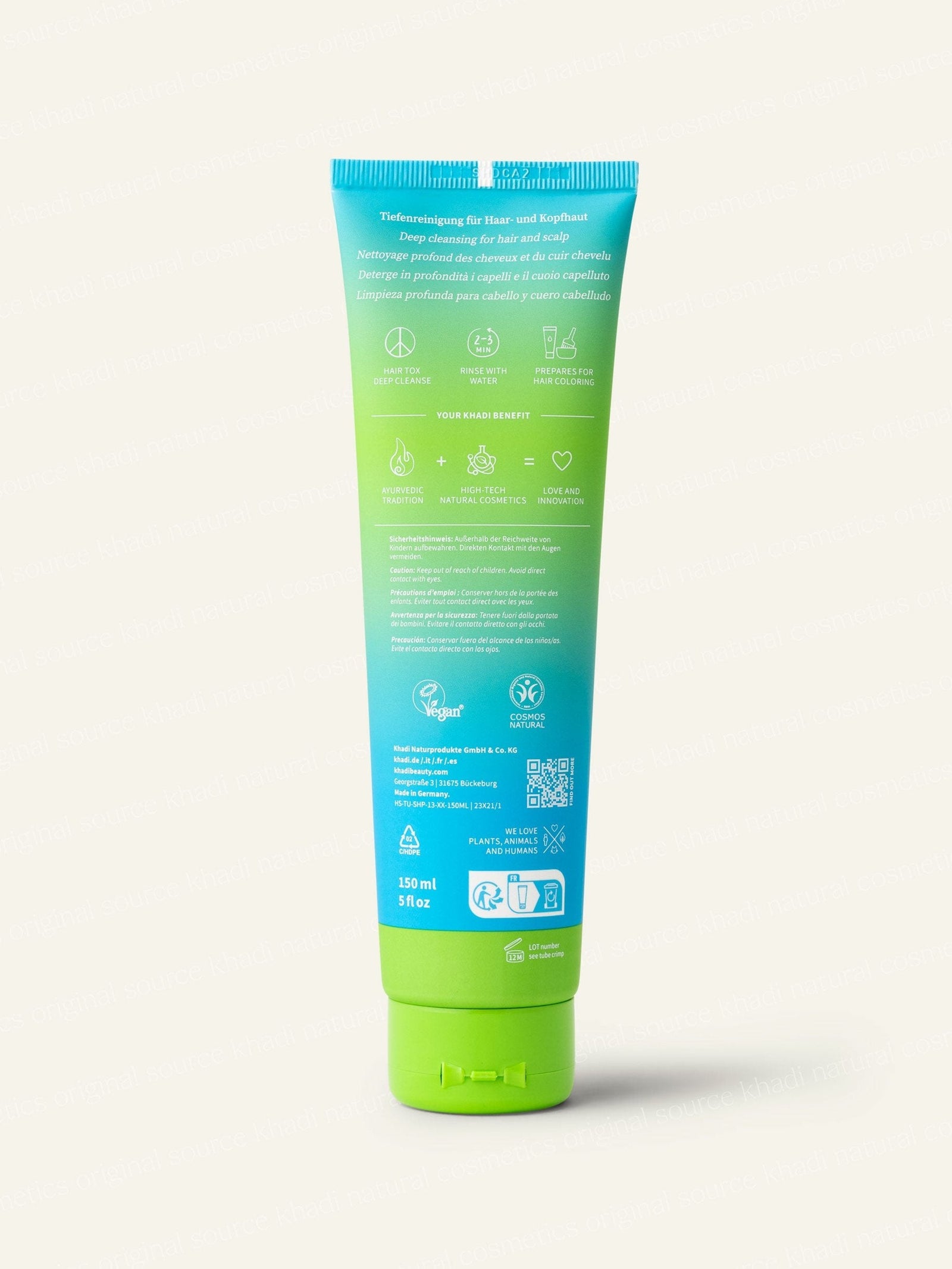 Botella del champú Deep Cleanse, vista trasera