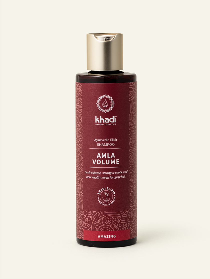 Botella de champú Elixir khadi Amla Volume
