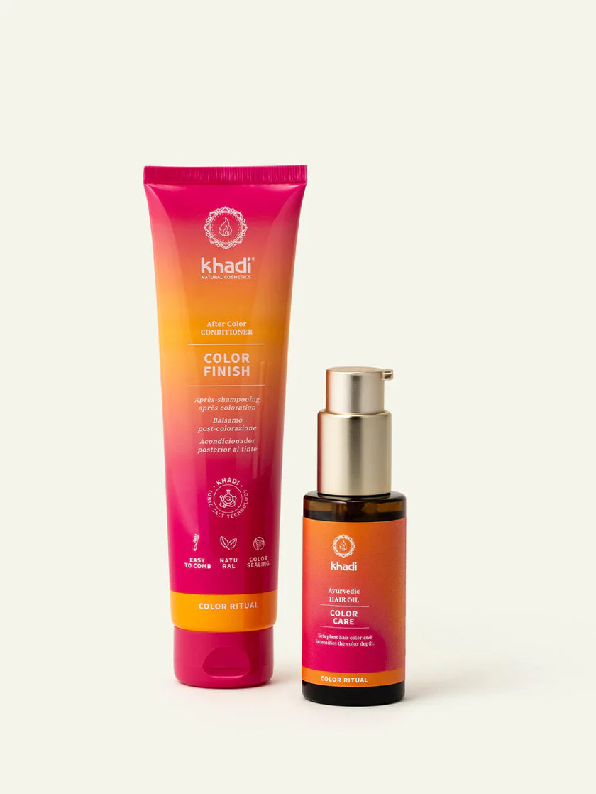 Imagen del set fija color, acondicionador color finish y Aceite capilar color care