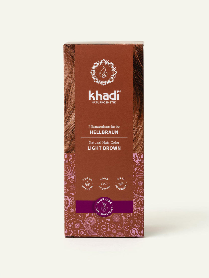 khadi tinte vegetal castaño claro envase visto desde delante
