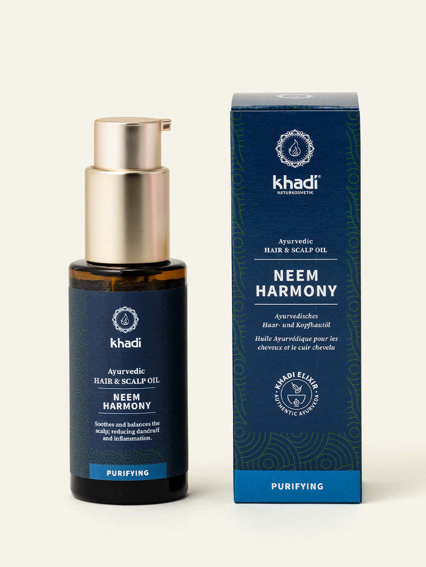 Botella y empaque de aceite capilar Neem Harmony