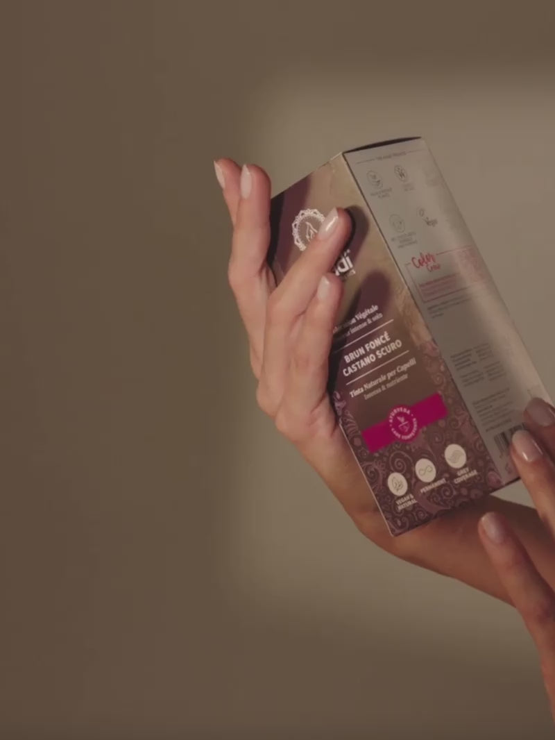 Vídeo de tinte vegetal khadi castaño oscuro